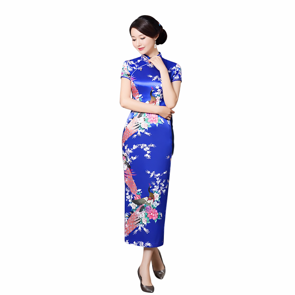 Classic Floral Qipao Dress – Slim Fit, Elegant & Timeless Chinese Style