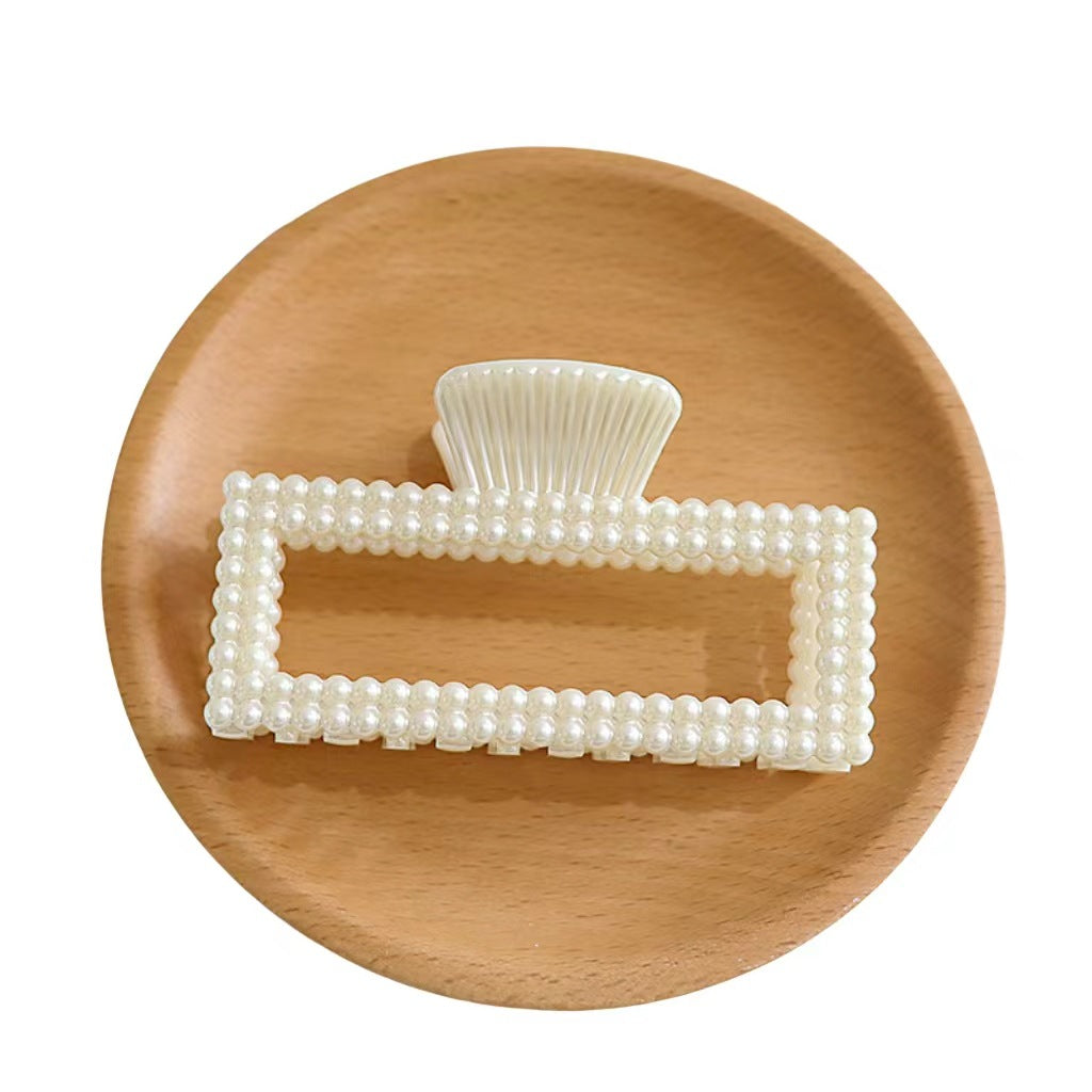 Elegant Faux Pearl Hair Claw Clip Set – Korean Style Bow, Heart & Geometric Hair Accessories for Women