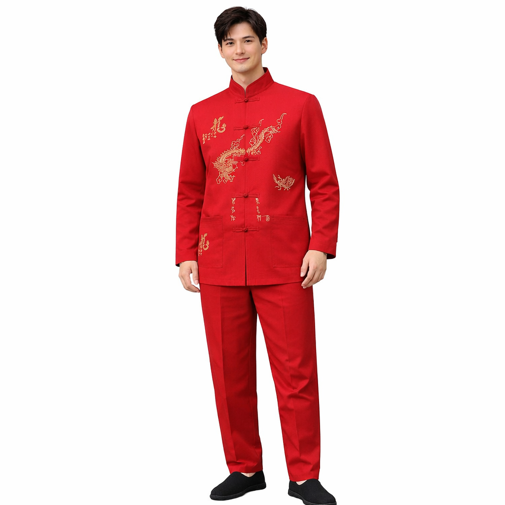 Men’s Traditional Chinese Tang Suit Set – Lightweight Breathable Kung Fu / Tai Chi Outfit