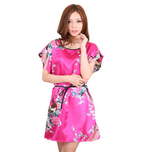 Load image into Gallery viewer, Women's tunic crewneck Batwing Sleeve Peacock Kimono Nightgown pullover robe