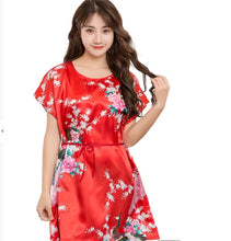 Load image into Gallery viewer, Women's tunic crewneck Batwing Sleeve Peacock Kimono Nightgown pullover robe