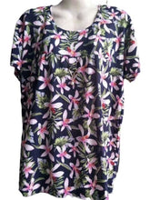 Load image into Gallery viewer, Women's Scoop neck Short Sleeve Loose Fit floral print T-Shirt casual blouses
