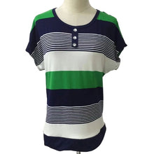 Load image into Gallery viewer, Women's Casual Crewneck batwing Sleeve stripe Loose Fit T-Shirt summer blouses