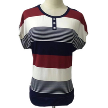 Load image into Gallery viewer, Women's Casual Crewneck batwing Sleeve stripe Loose Fit T-Shirt summer blouses