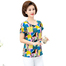 Load image into Gallery viewer, Women's Slim Fit Short Sleeve Tunic Tops summer floral print Casual Blouse
