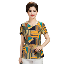 Load image into Gallery viewer, Women's Slim Fit Short Sleeve Tunic Tops summer floral print Casual Blouse