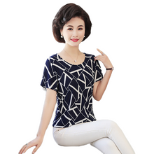 Load image into Gallery viewer, Women's Slim Fit Short Sleeve Tunic Tops summer floral print Casual Blouse