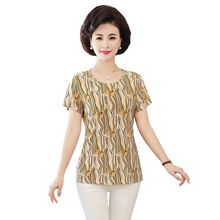 Load image into Gallery viewer, Women's Slim Fit Short Sleeve Tunic Tops summer floral print Casual Blouse