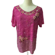 Load image into Gallery viewer, Women's Casual Short Sleeve Tops Loose Fit Comfort Summer T-Shirt classic pattern Blouse