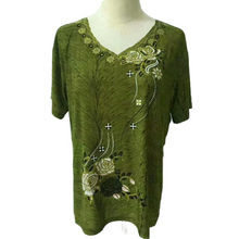 Load image into Gallery viewer, Women's Casual Short Sleeve Tops Loose Fit Comfort Summer T-Shirt classic pattern Blouse