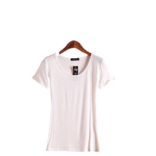 Load image into Gallery viewer, Women's summer solid colors scoop neck short sleeve Modal blouses T-shirt