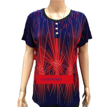 Load image into Gallery viewer, Women's Casual Crewneck Short Sleeve Tops Loose Fit T-Shirt fashion pattern Blouse