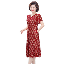 Charger l'image dans la galerie, Robe d'été pour femme à col en V et à manches courtes et à imprimé fleuri