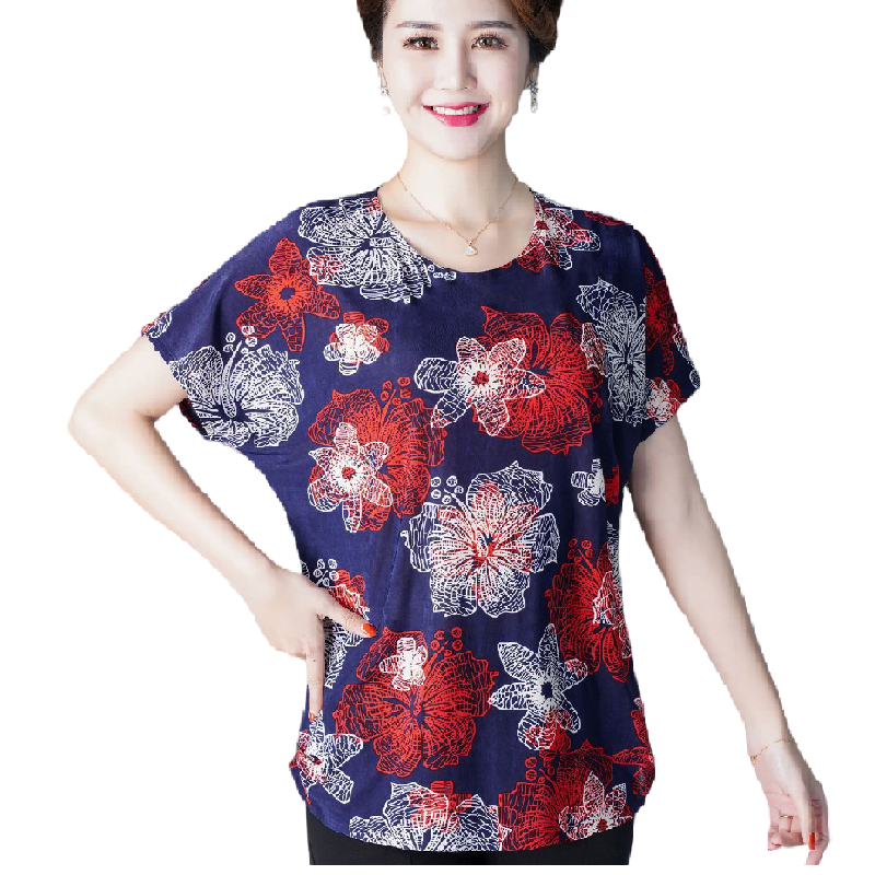 Women's Casual Scoop neck Batwing Sleeve Tunic Tops Loose fit Blouse