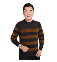 Charger l'image dans la galerie, Pull à manches longues à col rond et à rayures pour hommes