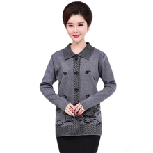 Load image into Gallery viewer, Women's lapel open front button down Cardigan knitted lotus leaf jacket with pockets