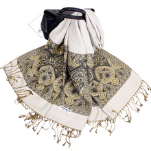 Load image into Gallery viewer, Women's warm pashmina paisley pattern Shawl Wrap Scarf stole w/Fringe