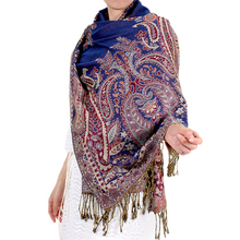Load image into Gallery viewer, Winter warm double layer big paisley pattern scarves wraps/ shawl