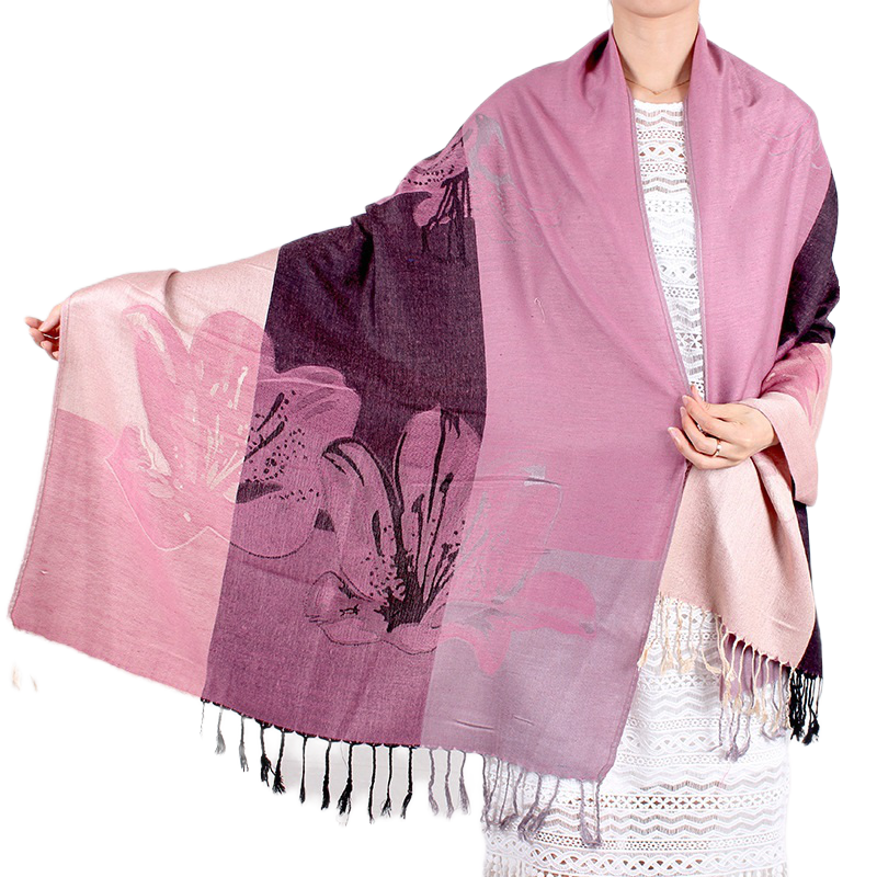 Soft Cotton Floral Scarf with Tassels – Lightweight & Comfortable Everyday Wrap