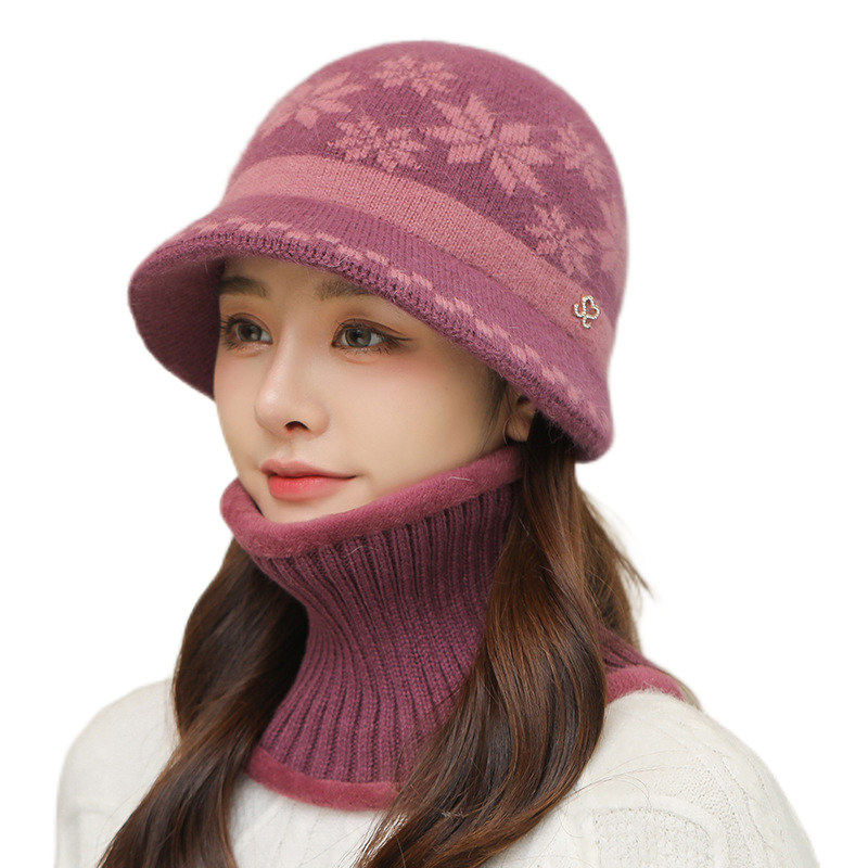 Winter knitting bucket hats fuzzy fleece warm casual fisherman's cap