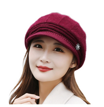 Load image into Gallery viewer, Women's Winter warm bucket fleece Hats chunky cable Knit soft caps