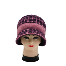 Load image into Gallery viewer, Women‘s solid warm Bucket Hat knitted diamond lattice Pattern caps