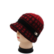 Load image into Gallery viewer, Women‘s solid warm Bucket Hat knitted diamond lattice Pattern caps