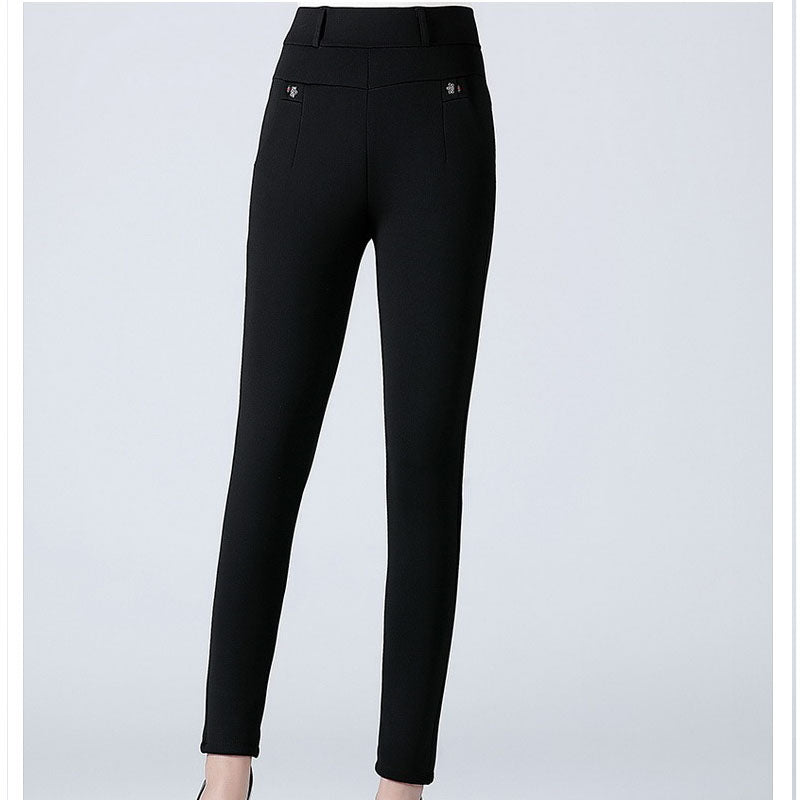 Women warm plus velvet leggings Elastic pants, Winter pants, Casual pants