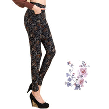 Load image into Gallery viewer, Autumn Winter Leggings, Thick Warm Pants , Plus Velvet Pants, Vintage Flowers Trousers
