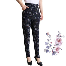 Load image into Gallery viewer, Autumn Winter Leggings, Thick Warm Pants , Plus Velvet Pants, Vintage Flowers Trousers