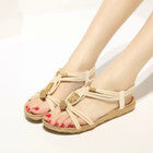 Fashion sandals with wooden beads , Bohemian sandals ,Roman style sandals ,Mid-heel sandals