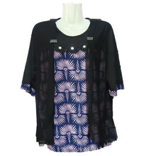 Load image into Gallery viewer, Women‘s Crewneck elbow sleeve Fake two-piece style Casual Blouses loose cover up belly