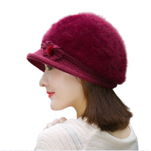 Load image into Gallery viewer, Winter's elegant solid fuzzy fleece warm Knitted bucket hats Rabbits fur hats,