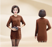 Load image into Gallery viewer, Women's Long Sleeve crewneck knitted dress long Sweater for legging