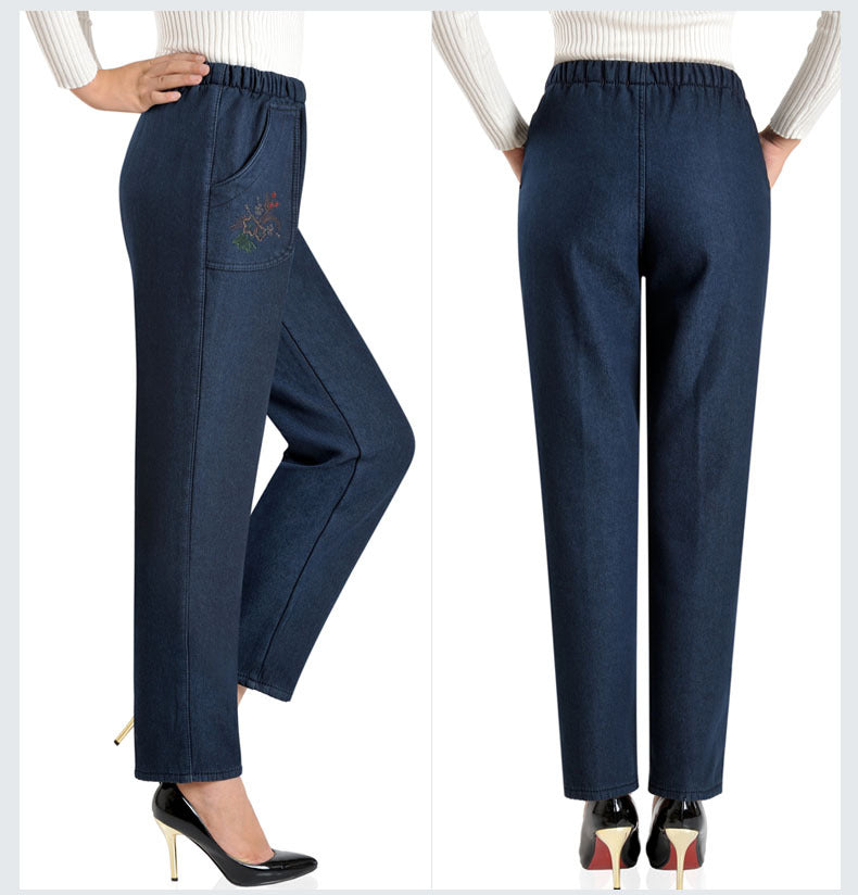 Women Winter Warm pants, Velvet Thick Jeans , Plus Size pants