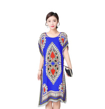 Load image into Gallery viewer, Women's Viscose Tunic Plus Size crewneck batwing sleeve loose fit Dress Bohemia Printed Kimono Nightgown