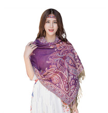 Load image into Gallery viewer, Winter warm double layer big paisley pattern scarves wraps/ shawl