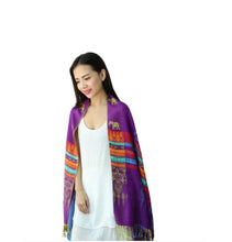 Load image into Gallery viewer, Women's warm colorful Elephant or Crown pattern Pashmina Scarf/Stole/Wrap