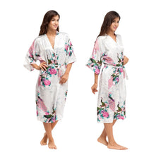 Load image into Gallery viewer, Women's Oversize Kimono Robe with Peacock and Blossoms Printed Kimono Nightgown