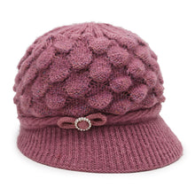 Load image into Gallery viewer, Women's Winter warm bucket fleece Hats, chunky cable Knit soft caps