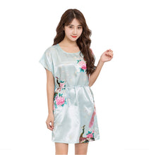 Load image into Gallery viewer, Women's tunic crewneck Batwing Sleeve Peacock Kimono Nightgown pullover robe