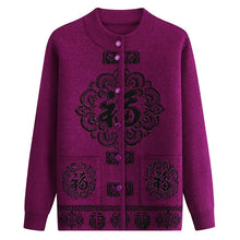 Load image into Gallery viewer, Women's Turtleneck Oriental lucky pattern Cardigan casual Sweater