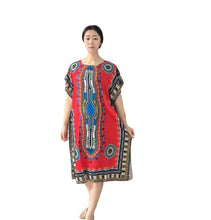 Load image into Gallery viewer, Women's Viscose Tunic Plus Size crewneck batwing sleeve loose fit Dress Bohemia Printed Kimono Nightgown