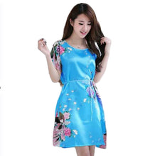 Load image into Gallery viewer, Women's tunic crewneck Batwing Sleeve Peacock Kimono Nightgown pullover robe