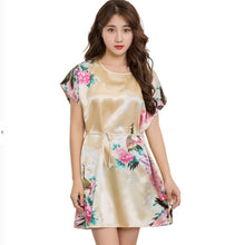 Load image into Gallery viewer, Women's tunic crewneck Batwing Sleeve Peacock Kimono Nightgown pullover robe