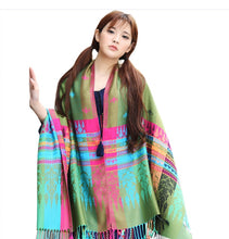 Load image into Gallery viewer, Women's warm colorful Elephant or Crown pattern Pashmina Scarf/Stole/Wrap