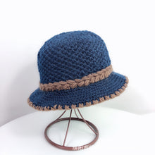 Load image into Gallery viewer, Women Warm Crocheted Bucket caps two layer fleece lining cloche hats