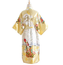 Load image into Gallery viewer, Women's Robe with traditional painting of the figures of Japanese ladies Blossoms Printed Kimono Nightgown