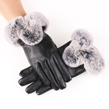 Load image into Gallery viewer, Women's Elegant Warm Touch Screen faux fur & leather(PU) Gloves
