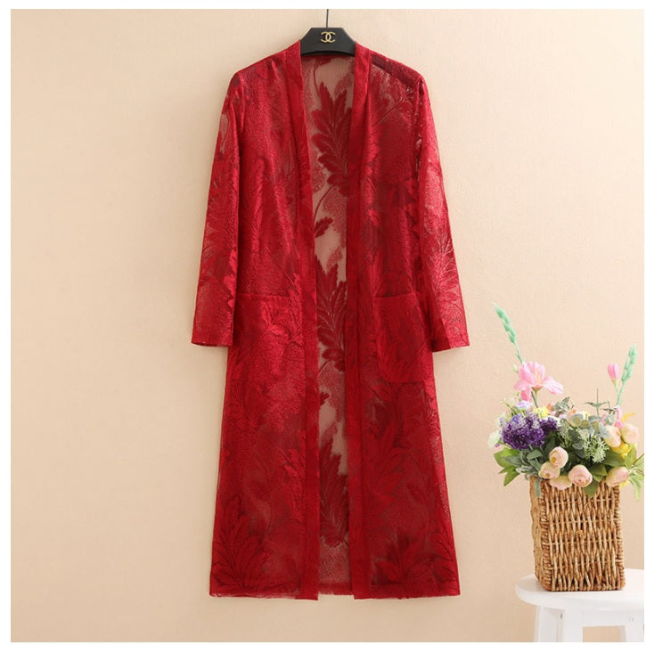 Fashion Cardigan in lace, long lace dresses
